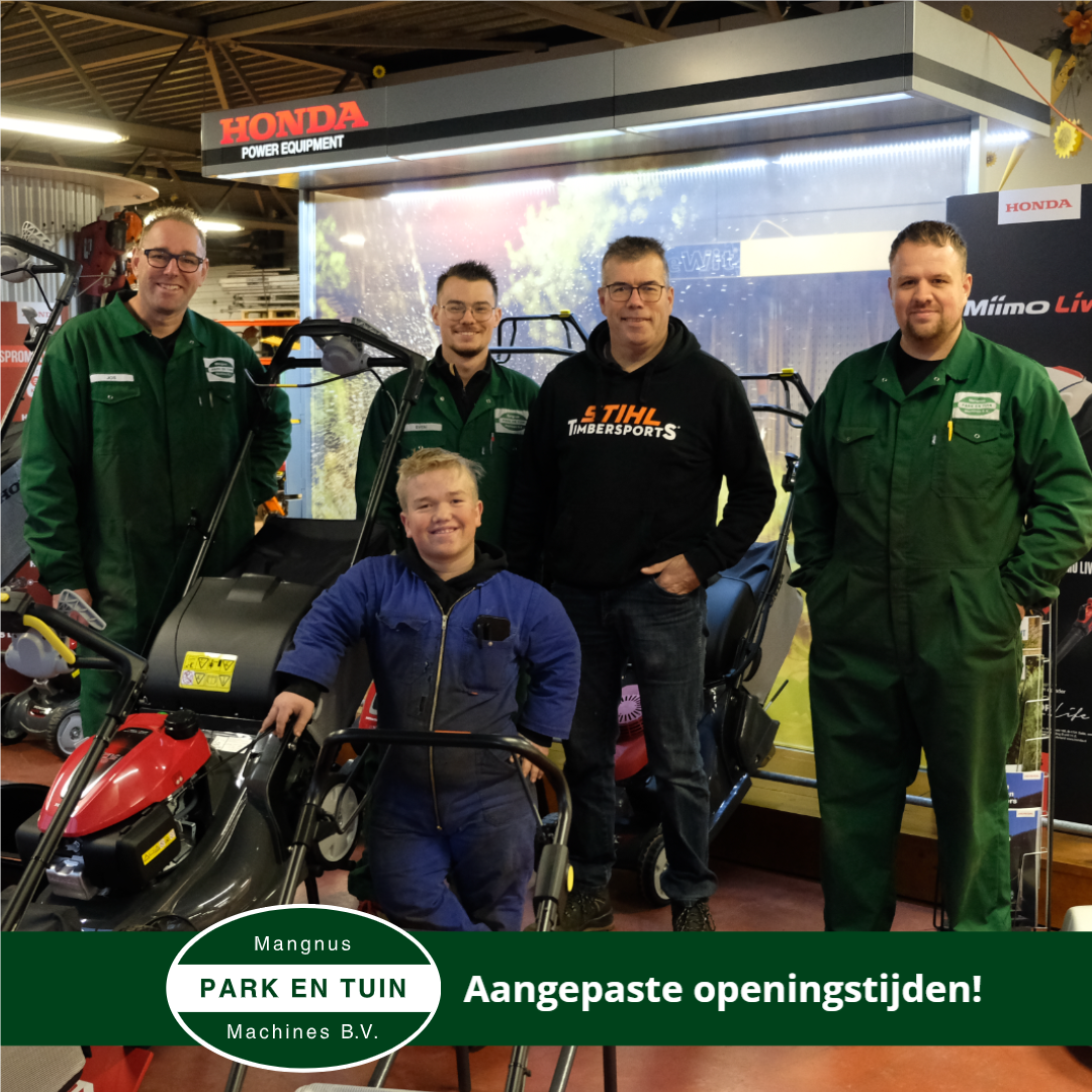 Op zaterdag andere openingstijden!